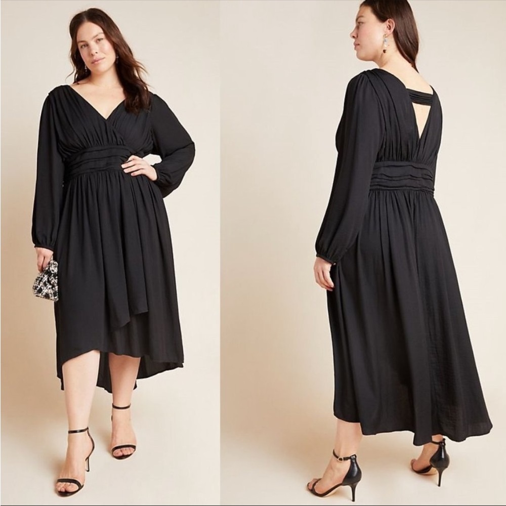 Anthropologie Gwendolyn Elegant Black Dress